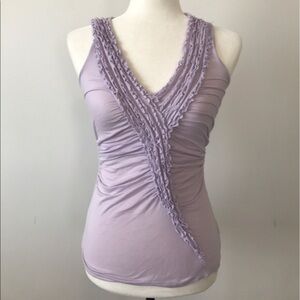 Anthropologie Deletta Lavender Ruffled Tank